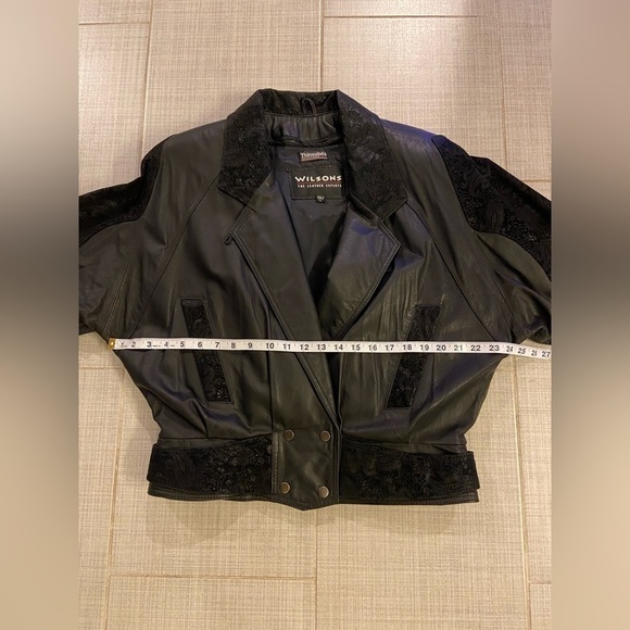 COPY - 𝅺WOMEN’S Wilson’s Leather Embroidered floral Moto Black Jacket Vintage S… - Picture 13 of 15